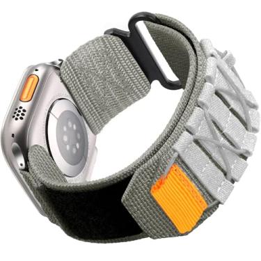 Imagem de Nixiamy Compatível com Apple Watch 41 mm, 40 mm e 38 mm, pulseira de substituição de nylon resistente compatível com Apple Watch séries 10 9/8/7/6/5/4/SE (cinza)