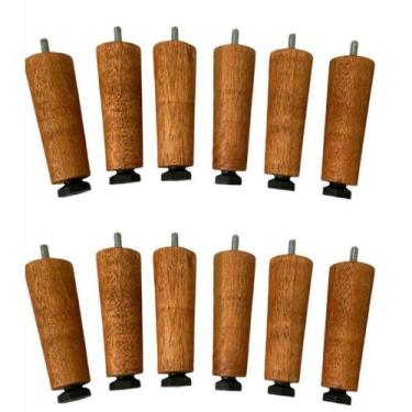 Imagem de Kit 7 Pés para Cama Box 12 cm com Regulagem - Cor Mel - Loja Realizar