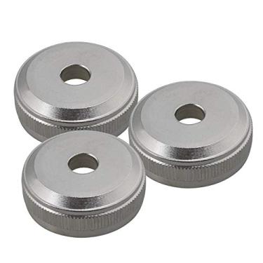 Imagem de Yibuy Trompete de cobre prata válvula corneta botão pistão tampa parafuso trompete acessório pacote com 3