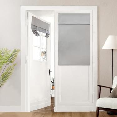 Imagem de Cortinas de porta francesas 100% blackout texturizadas de linho com privacidade cortinas de janela com isolamento térmico com a mesma cor e textura em ambos os lados para qualquer cômodo L 66 x C 50