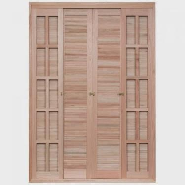 Imagem de Porta de Madeira Balção de Correr 213x120cm com Batente 14cm ewk 472 Rondosul