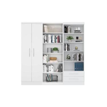 Imagem de Estante com Livreiro e Multiuso Branco - FdECOR - Qmovi