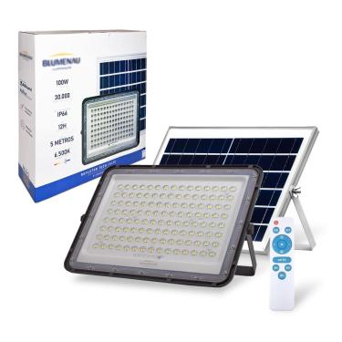 Imagem de Refletor Tech Holofote 100w Solar Fotocélula 6500K Bateria