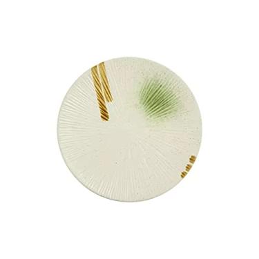 Imagem de Prato de serviço prato de jantar redondo de 8/10 polegadas prato de comida ocidental de cerâmica criativa prato de bife louça doméstica prato plano pratos rasos (cor: F, tamanho: 25,4 cm)