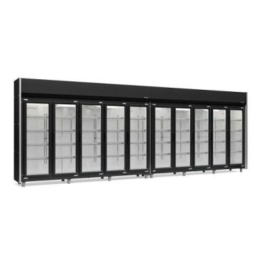 Imagem de Expositor 10 Portas Preto GEAS10P 4 Prateleiras 220v Gelopar, 220V