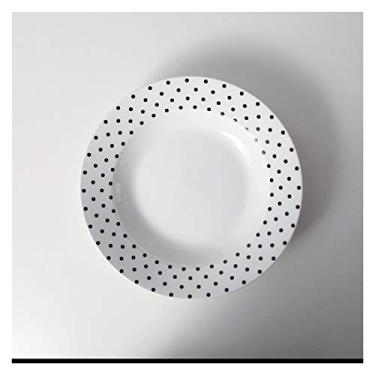 Imagem de Prato de serviço prato de cerâmica nórdica prato de prato doméstico prato criativo café da manhã prato ocidental prato de macarrão prato de sopa chapéu de palha pratos (cor: H)