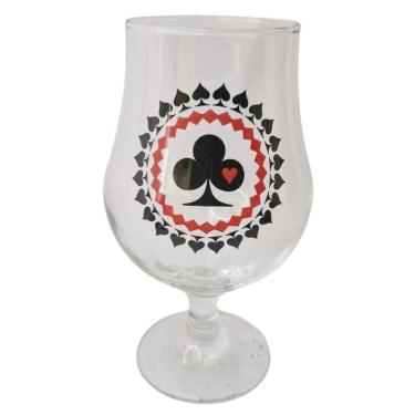 Imagem de Taça Copo Cerveja Vidro Naipe Paus Baralho 400 Ml Presente