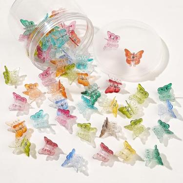 Imagem de 50 peças de grampos de cabelo de borboleta para meninas, grampos de cabelo pequenos fofos de cores sortidas mini garra de cabelo com caixa acessórios de estilo de cabelo