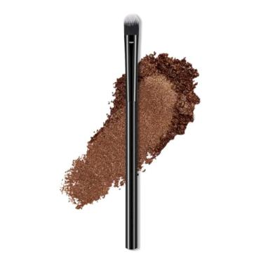 Imagem de Pincel de sombra para os olhos com cabo de plástico para cabelos sintéticos, captador de pó forte, adequado para sombra e corretivo