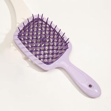 Imagem de Escova de cabelo penteada de favo de mel, escova de cabelo curvada ventilada para mulheres e homens, escovas de cabelo desembaraçadoras para cabelos cacheados secos molhados e grossos, roxo 6