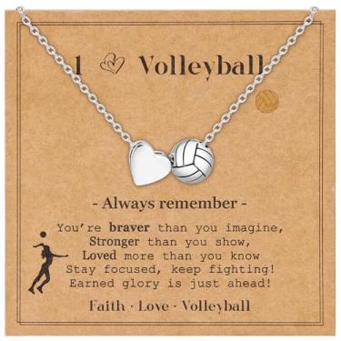 Imagem de AFSITNIG Colar de vôlei, futebol, softbol, basquete, futebol, tênis, pickleball, presentes para meninas, adolescentes, mulheres, acessórios esportivos, pingente, joias, Natal, aniversário, presentes