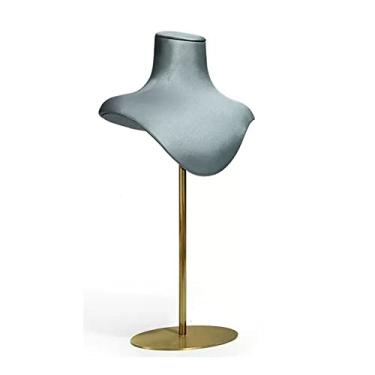 Imagem de VHDY85KA Porta-joias de couro, busto, colar, suporte de exibição, colar, busto, corrente, organizador de exibição, suporte de boutique, manequim, feira, suporte de joias