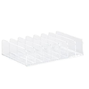 Imagem de Generic Organizador de Vaidade de Plástico Transparente, 7 Seções, Elegante, Suporte de Paleta de Maquiagem, Armazenamento de Cosméticos, Prateleira de Banheiro, 17x12,5x4cm (L)