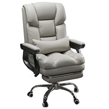 Imagem de Cadeira ergonômica com apoio para os pés cadeira de computador cadeira de escritório ergonômica cadeira de escritório executiva grande encosto alto cadeiras de trabalho de couro PU com apoio lombar