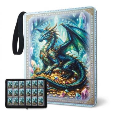 Imagem de Álbum para cartas colecionáveis Sepezz 9 bolsos à prova dágua em couro