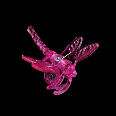 Imagem de Watris Veiyi Clipes de orquídea de plantas, clipe de suporte de plantas de jardim, clipes de orquídea de libélula, clipes de videira de flores bonitos portáteis (rosa vermelha)