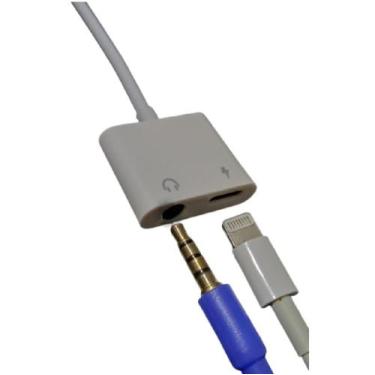 Imagem de Cabo Adaptador 2 em 1 Entrada P/ Carregador + P2 Fêmea Para Fone de Ou