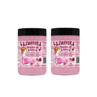 Imagem de 2 Máscara Quimica Rosas Coiffer 500g Aumenta Diametro Fios