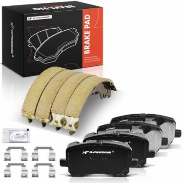 Imagem de A-Premium Conjunto de pastilhas de freio a disco de cerâmica dianteiras e traseiras compatível com Toyota Corolla 2003-2008 1,8L, 8 peças