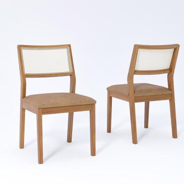 Imagem de Jogo Com 2 Cadeiras De Jantar Bella Madeira-kaki