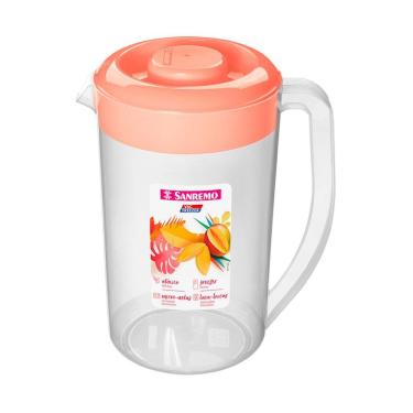 Imagem de Jarra Plástica Para Água Oval Vac Freezer Rosa 3800ml Sanremo