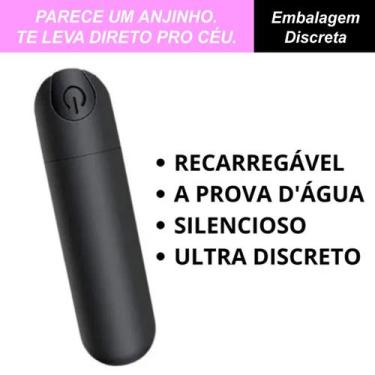Imagem de Vibrador Bullet RECARREGÁVEL Massageador Feminino Discreto USB 10 Modo