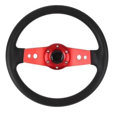 Imagem de Generic Volta de Direção de Carro, PU Aprimorou o Volante de Corrida de Instalação Fácil para o Veículo (Vermelho)