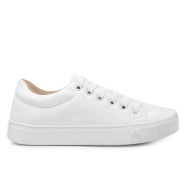 Imagem de Tênis Casual Feminino com Plataforma Pretoem Tecido Macio, Palmilha em Silicone, Confortável, Leve, Estilo Básico (Branco, BR, Adulto, Numérico, 35)