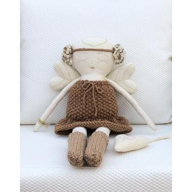 Imagem de Boneca de Pano Sustentável Tirubeca Anjo da Natureza Mina 48cm