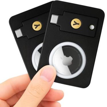 Imagem de Porta-cartões YubiKey 5C NFC com compartimento AirTag, antiperda, paco