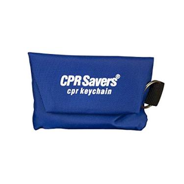 Imagem de CPR Savers & First Aid Supply CPR Face Shield Kit de chaveiro com luvas para treinamento e resgate de RCP (1, azul)