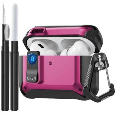 Imagem de Compatível com AirPods Pro 3 Case Lock 2025, capa protetora à prova de choque para AirPods iPod Pro 3ª geração para homens e mulheres com kit de limpeza e mosquetão