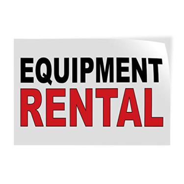 Imagem de Adesivos de decalque de vários tamanhos aluguel de equipamentos preto vermelho industrial vinil segurança etiqueta comercial 7x5 polegadas