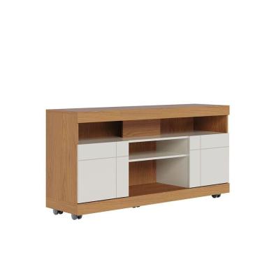 Imagem de Rack Para Sala Bancada De Tv 47 Pol 136cm Ariele C04 - D`rossi Cor Freijó E Off White