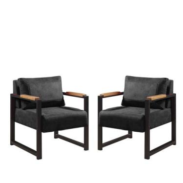 Imagem de Conj. 02 Poltrona Decorativa Ferro Estilo Industrial Ipanema - Gonçalv