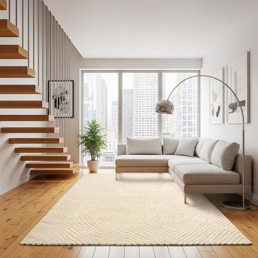 Imagem de Tapete Movimentos Curvas Snow 200x250cm Tapetes São Carlos