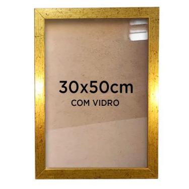 Imagem de Moldura Para Quadro Decorativo 30x50cm Foto Quebra-Cabeça com Vidro - 