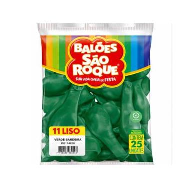 Imagem de Balão Liso Tam 11 Redondo 25 Un São Roque -, Verde