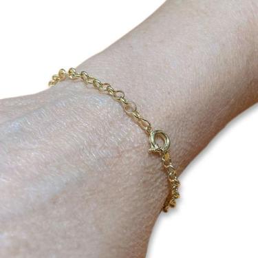 Imagem de Bracelete Pulseira Portuguesa Em Ouro 18k Elo Português Feminina Com F