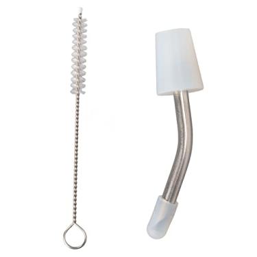 Imagem de Bico de chaleira estendido de aço inoxidável com escova de limpeza de 10 cm, bico de chaleira de café para uso doméstico na cozinha ao ar livre