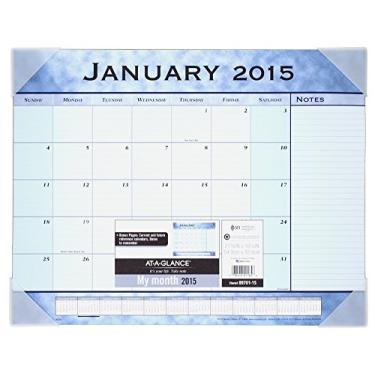 Imagem de AT-A-GLANCE Calendário mensal de mesa 2015, tamanho de página de 55 x 43 cm, azul ardósia (89701)