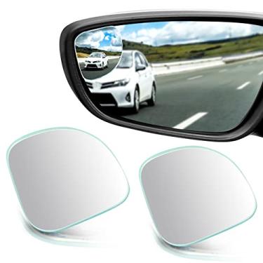Imagem de Espelho de ponto cego da Accmor, 2 peças em forma de ventilador, espelho retrovisor retrovisor convexo de 360 graus ajustável HD de vidro lateral do carro, espelho retrovisor sem moldura