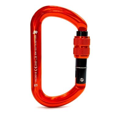 Imagem de Mosquetão Sideup Alumínio Oval Trava Rosca 25kn Ce En Nbr Laranja
