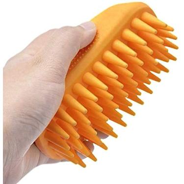 Imagem de Escova de cuidados para cães e gatos, escova de massagem para animais de estimação, escova de silicone para lavagem de chuveiro de curry, ferramenta de remoção de pelos de cachorro,