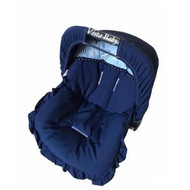 Imagem de Capa/Forro Para Bebê Conforto + Capota/Protetora Universal 100% Algodão - Balões Marinho