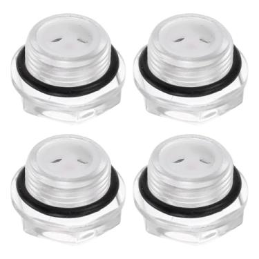 Imagem de HARFINGTON 4 peças de vidro de visão de óleo para compressor de ar M20 x 1,5 mm macho medidor de nível de líquido cabeça sextavada janela indicadora de óleo com anel de vedação para acessórios de