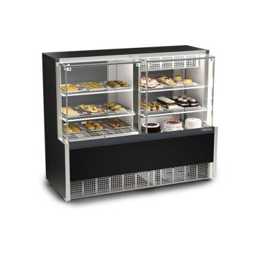 Imagem de Balcão Quente/Frio Gelopar Vidro Reto 2 Placas Frias 1,40m Preto - GQRA-140R 127v