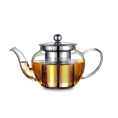 Imagem de Chaleira Bule Vidro Inox C/Infusor Chá 600ml
