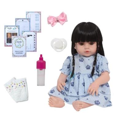 Imagem de Bebê Reborn Realista Morena Fofinha Com Lindo Vestido - Cegonha Reborn