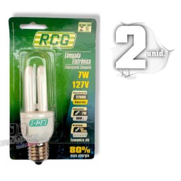 Imagem de Lampada Fluorescente Rcg Luz Amarela Nova 127v 7w 2700k 02un